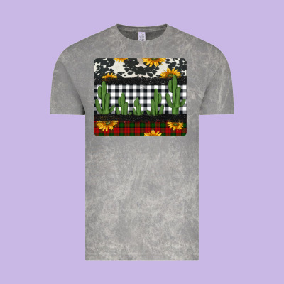 Cowhide Cacti Sunflowers Christmas Mousepad Vintage Tee Designed By Jasminsmagicworld