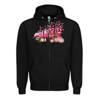Black Breast Cancer truck Zipper Hoodie - FaDigitalArtStudio