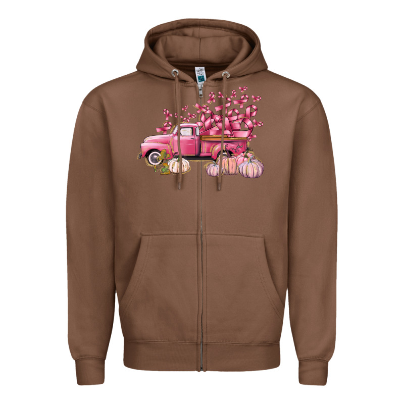 Breast Cancer Truck Zipper Hoodie by FaDigitalArtStudio | Teevron