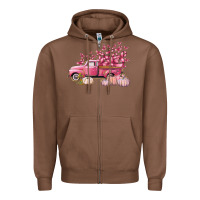 Chestnut Breast Cancer truck Zipper Hoodie - FaDigitalArtStudio