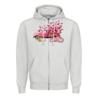 Dove Grey Breast Cancer truck Zipper Hoodie - FaDigitalArtStudio