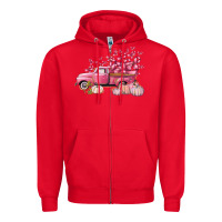 Red Breast Cancer truck Zipper Hoodie - FaDigitalArtStudio