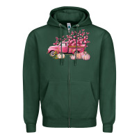 Sports Green Breast Cancer truck Zipper Hoodie - FaDigitalArtStudio