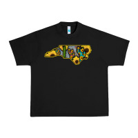 Black Western North Carolina Map Sunflower Urban Heavy Tee - Bettercallsaul