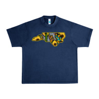 Navy Western North Carolina Map Sunflower Urban Heavy Tee - Bettercallsaul