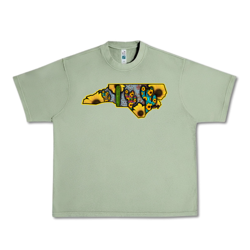 Western North Carolina Map Sunflower Urban Heavy Tee by Bettercallsaul | Teevron