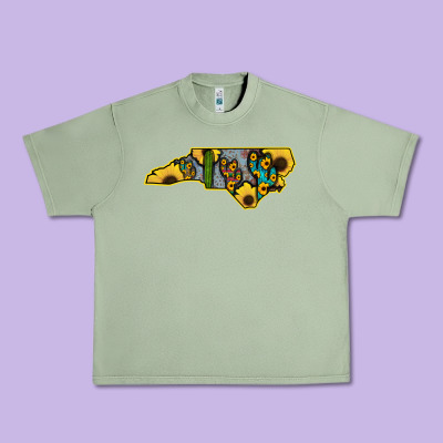 Western North Carolina Map Sunflower Urban Heavy Tee Designed By Bettercallsaul