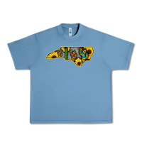 Pebble Blue Western North Carolina Map Sunflower Urban Heavy Tee - Bettercallsaul