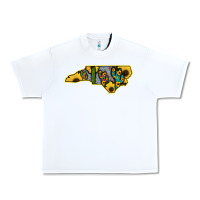 White Western North Carolina Map Sunflower Urban Heavy Tee - Bettercallsaul