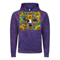 Cloud Purple holstein cow with sunflowers Vintage Hoodie - BarkalooDesign