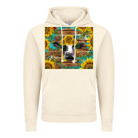 Vintage Artic holstein cow with sunflowers Vintage Hoodie - BarkalooDesign