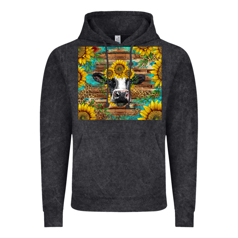 Holstein Cow With Sunflowers Vintage Hoodie by BarkalooDesign | Teevron