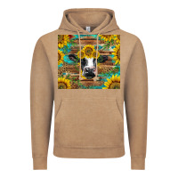 Vintage Coffee holstein cow with sunflowers Vintage Hoodie - BarkalooDesign