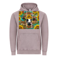 Vintage Zinc holstein cow with sunflowers Vintage Hoodie - BarkalooDesign