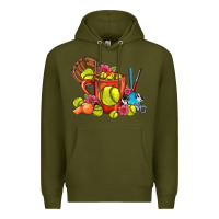 Army Green Softball Coffee Mug Premium Hoodie - FaDigitalArtStudio