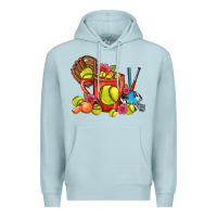 Blue Mist Softball Coffee Mug Premium Hoodie - FaDigitalArtStudio