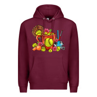 Burgundy Softball Coffee Mug Premium Hoodie - FaDigitalArtStudio