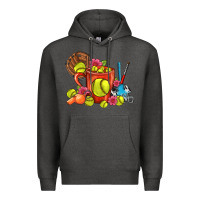 Charcoal Heather Softball Coffee Mug Premium Hoodie - FaDigitalArtStudio
