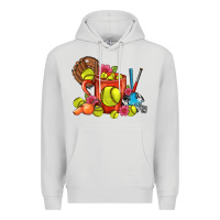 Dove Grey Softball Coffee Mug Premium Hoodie - FaDigitalArtStudio