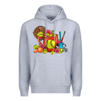 Heather Grey Softball Coffee Mug Premium Hoodie - FaDigitalArtStudio