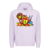 Lilac Softball Coffee Mug Premium Hoodie - FaDigitalArtStudio