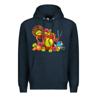 Navy Softball Coffee Mug Premium Hoodie - FaDigitalArtStudio