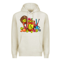 Oatmeal Heather Softball Coffee Mug Premium Hoodie - FaDigitalArtStudio