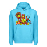 Ocean Blue Softball Coffee Mug Premium Hoodie - FaDigitalArtStudio