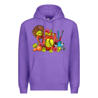 Purple Softball Coffee Mug Premium Hoodie - FaDigitalArtStudio