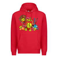 Red Softball Coffee Mug Premium Hoodie - FaDigitalArtStudio