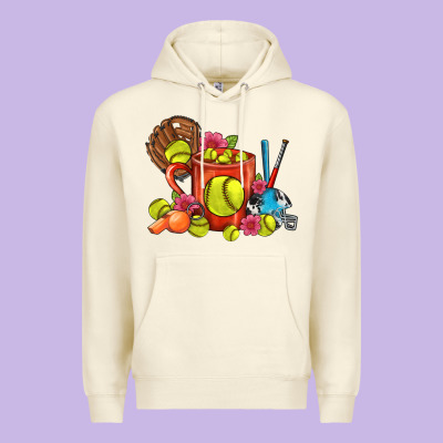 Softball Coffee Mug Premium Hoodie Designed By Fadigitalartstudio