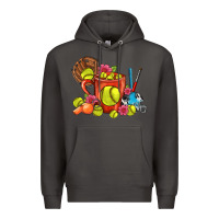 Smoke Softball Coffee Mug Premium Hoodie - FaDigitalArtStudio