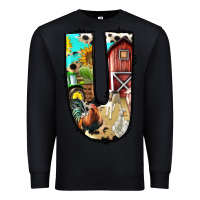 Black farm life alphabet lowercase letters u Premium Sweatshirt - BundleAndBundleShop