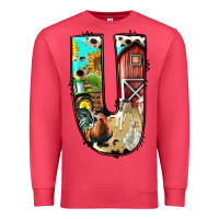 Cardinal farm life alphabet lowercase letters u Premium Sweatshirt - BundleAndBundleShop