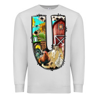 Dove Grey farm life alphabet lowercase letters u Premium Sweatshirt - BundleAndBundleShop