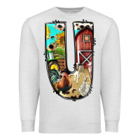 Oatmeal Heather farm life alphabet lowercase letters u Premium Sweatshirt - BundleAndBundleShop