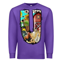 Purple farm life alphabet lowercase letters u Premium Sweatshirt - BundleAndBundleShop