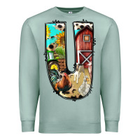Seafoam farm life alphabet lowercase letters u Premium Sweatshirt - BundleAndBundleShop