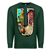 Sports Green farm life alphabet lowercase letters u Premium Sweatshirt - BundleAndBundleShop