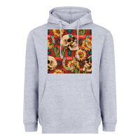 Heather Grey western skull aztec seamless pattern Heavyweight Hoodie - BundleAndBundleShop
