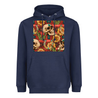 Navy western skull aztec seamless pattern Heavyweight Hoodie - BundleAndBundleShop