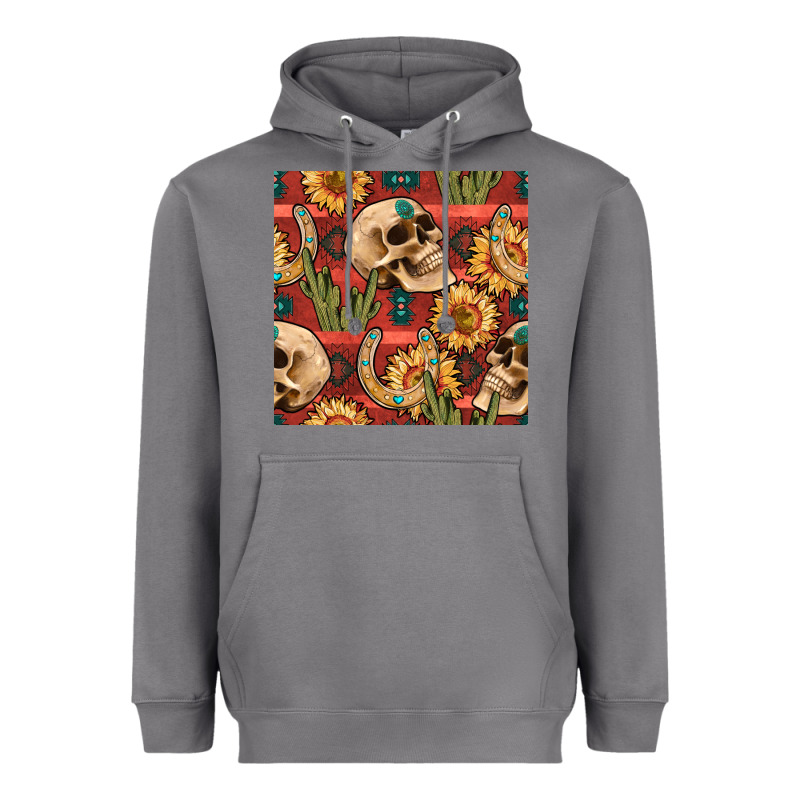 Western Skull Aztec Seamless Pattern Heavyweight Hoodie by BundleAndBundleShop | Teevron