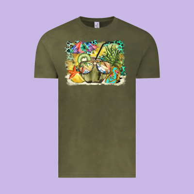 Coconut With Fruits  Background Vintage Tee Designed By Barkaloodesign
