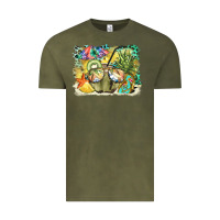 Vintage Olive coconut with fruits  background Vintage Tee - BarkalooDesign