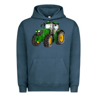 Pigment Midnight Navy western farm tractor Urban Hoodie - Artiststas