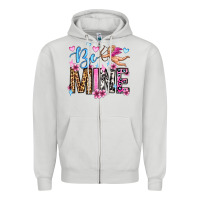 Dove Grey be mine valentine's day Zipper Hoodie - OliviaCreatesArt