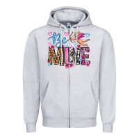 Heather Grey be mine valentine's day Zipper Hoodie - OliviaCreatesArt
