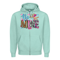 Seafoam be mine valentine's day Zipper Hoodie - OliviaCreatesArt
