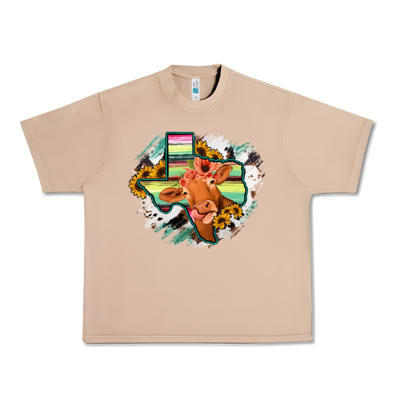Western Texas Flag Cow Portrarit Urban Heavy Tee by Bettercallsaul | Teevron