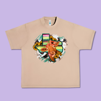 Western Texas Flag Cow Portrarit Urban Heavy Tee Designed By Bettercallsaul
